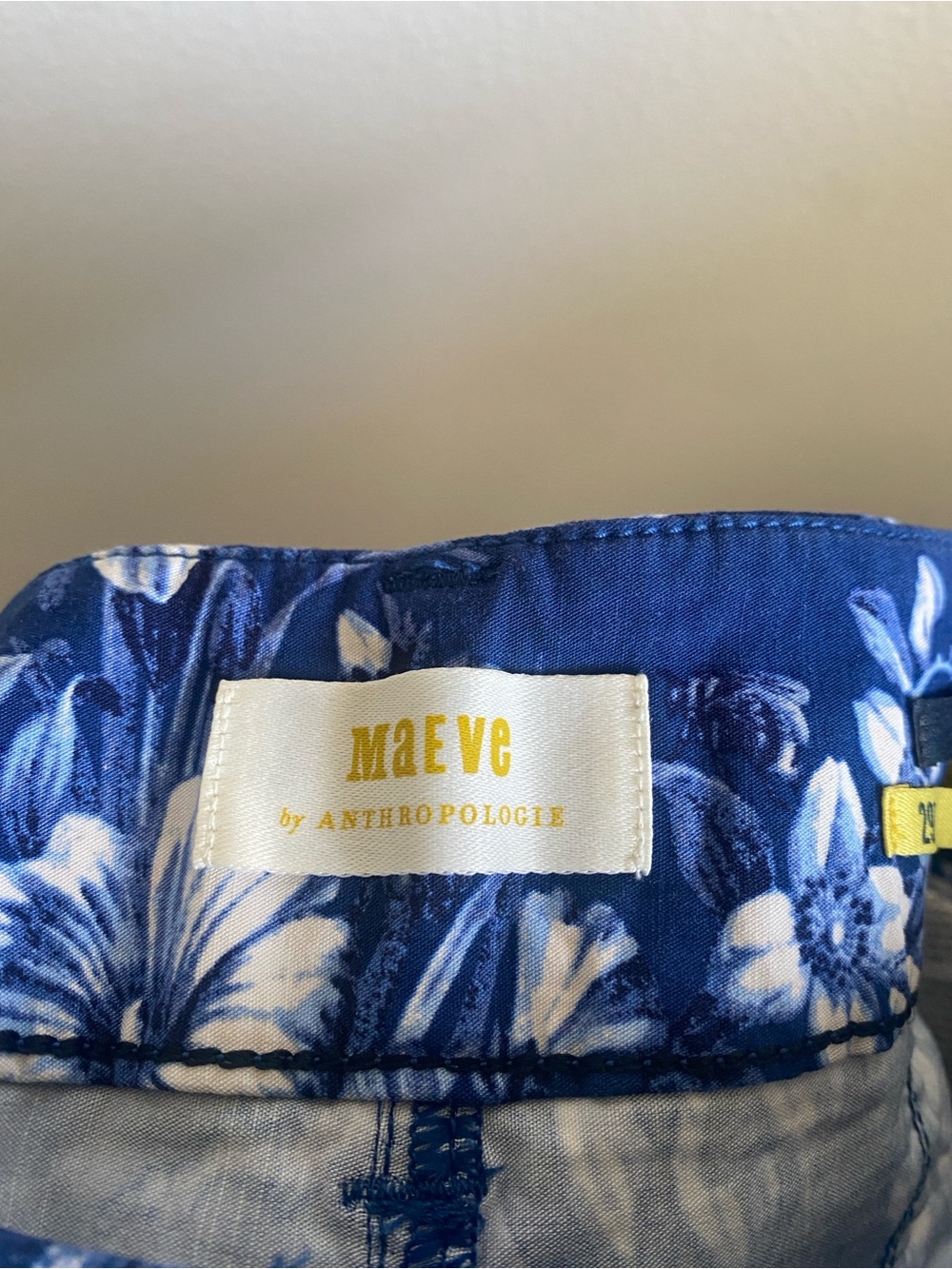 Anthropologie Maeve Collette Blue Floral Wide-Leg Pants, Sz 29 Tall - Picture 4 of 7